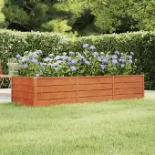 Syfax Lit surélevé de jardin rouillé 240x80x45 cm acier corten