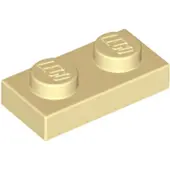 LEGO 100x 1x2 plaques 3023 - Plate Beige - Tan
