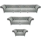 Xl Moebel Gmbh Meubles de designer gris Chestefield Salon Canapé