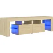 Sonstiges Meuble TV avec lumières LED Chêne sonoma 140x36,5x40 cm
