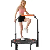 SPORTNOW Trampoline de fitness 102cm Rebounder pliable avec poignée de maintien