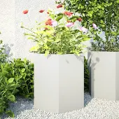 Prolenta Maison Exclusive - Jardinières 2 pièces blanches hexagonales 46x40x45 en acier
