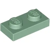LEGO 250x 1x2 plaques 3023 - Plate Sand Green - Vert sable