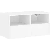 Syfax Meuble TV mural blanc 60x30x30 cm bois d'ingénierie