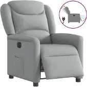 Syfax Fauteuil inclinable électrique Gris clair Tissu