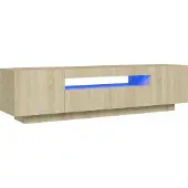 Sonstiges Meuble TV avec lumières LED Chêne sonoma 160x35x40 cm
