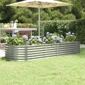 Prolenta Maison Exclusive - Lit surélevé de jardin Acier galvanisé Argenté