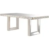 AEA Élégante table à manger blanche en bois au design moderne