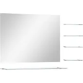 Syfax Miroir mural avec 5 étagères Argenté 80 x 60 cm