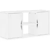 Syfax Meuble TV ODDA blanc 79x24x40 cm bois massif pin