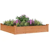 Syfax Lit surélevé de jardin doublure 120x120x25 cm bois massif sapin