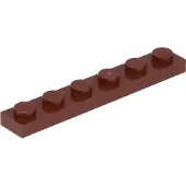 LEGO 1x6 plaque 3666 - 100 pièces rouge-brun
