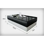 JV Möbel Table basse Designer Rembourrage Cuir Verre Moderne JVmoebel