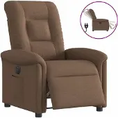 Syfax Fauteuil inclinable électrique Marron Tissu