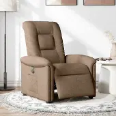 Syfax Fauteuil inclinable électrique Marron Tissu