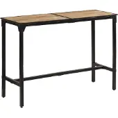 Syfax Table de bar 150x55x107 cm bois de manguier massif brut