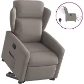 Syfax Fauteuil inclinable électrique taupe tissu