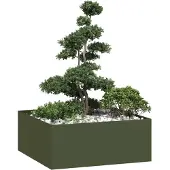 Prolenta Maison Exclusive - Jardinière vert olive 100x100x40 cm en acier