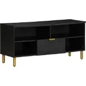 Syfax Meuble TV noir 100x33x46 cm bois d'ingénierie