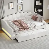 OKWISH Lit Gigogne 140x200 cm – Lit d’Oappoint Extensible – Sans Matelas – Beige