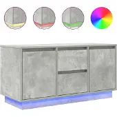 Syfax Meuble TV avec lumières LED gris béton 100x41x50 cm