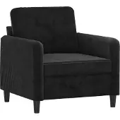 vidaXL Fauteuil noir 60 cm velours