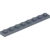 LEGO 1x8 plaque 3460 - 50 pièces gris bleuté foncé