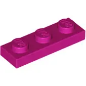 LEGO 1x3 plaque 3623 - 250 pièces magenta
