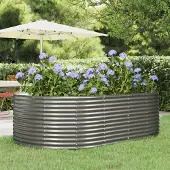 Prolenta Maison Exclusive - Lit surélevé de jardin Gris 212x140x68cm Acier galvanisé