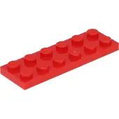 LEGO 2x6 plaque 3795 - 50 pièces rouge