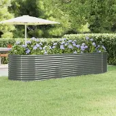 Prolenta Maison Exclusive - Lit surélevé de jardin Acier galvanisé 322x100x68cm gris
