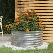 Prolenta Maison Exclusive - Jardinière de jardin Acier galvanisé 80x80x36 cm Argenté