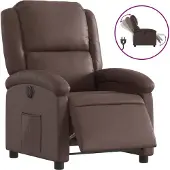 Syfax Fauteuil inclinable électrique Marron Similicuir