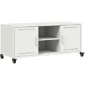 vidaXL Armoire TV blanche 100,5x39x43,5 cm Acier