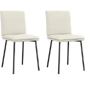 Syfax Chaises à manger lot de 2 Crème Velours