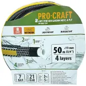 Procraft Tuyau d'arrosage noir et jaune PR-4KAT1950