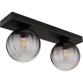 Globo Lighting Plafonnier 2 lumières Dallerta verre de fumée