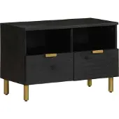 Syfax Meuble TV noir 70x33x46 cm bois d'ingénierie