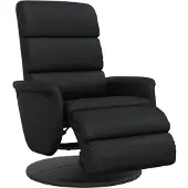 Syfax Fauteuil inclinable avec repose-pieds noir similicuir