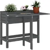 Prolenta Maison Exclusive - Jardinière avec plateau rabattable Gris Bois massif Pin