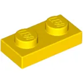LEGO 250x 1x2 plaques 3023 - Plate Gelb - Yellow