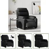 The Living Store Fauteuil relax électrique noir similicuir