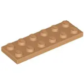 LEGO 2x6 plaque 3795 - 50 pièces Nougat moyen
