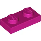 LEGO 50 pièces , pièce c. 3023 en violet (magenta)