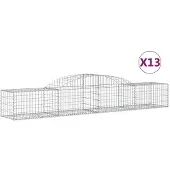 vidaXL Gabions avec arc surélevé 13 pcs. 300x50x40/60 cm Fer galvanisé