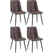 CLP lot de 4 chaises de salle à manger Antibes tissu