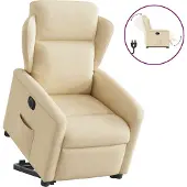 Syfax Fauteuil inclinable électrique crème tissu