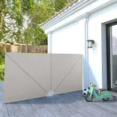 Syfax Éventail latéral de terrasse pliable Crème 300×150 cm