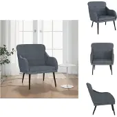 vidaXL Fauteuil gris foncé 63x76x80 cm Velours - Fauteuil