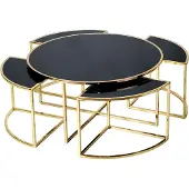 Xl Moebel Gmbh Table basse moderne noire en acier inoxydable